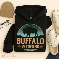 Buffalo Wyoming WY Buffalo Bison Hoodie thumb 4