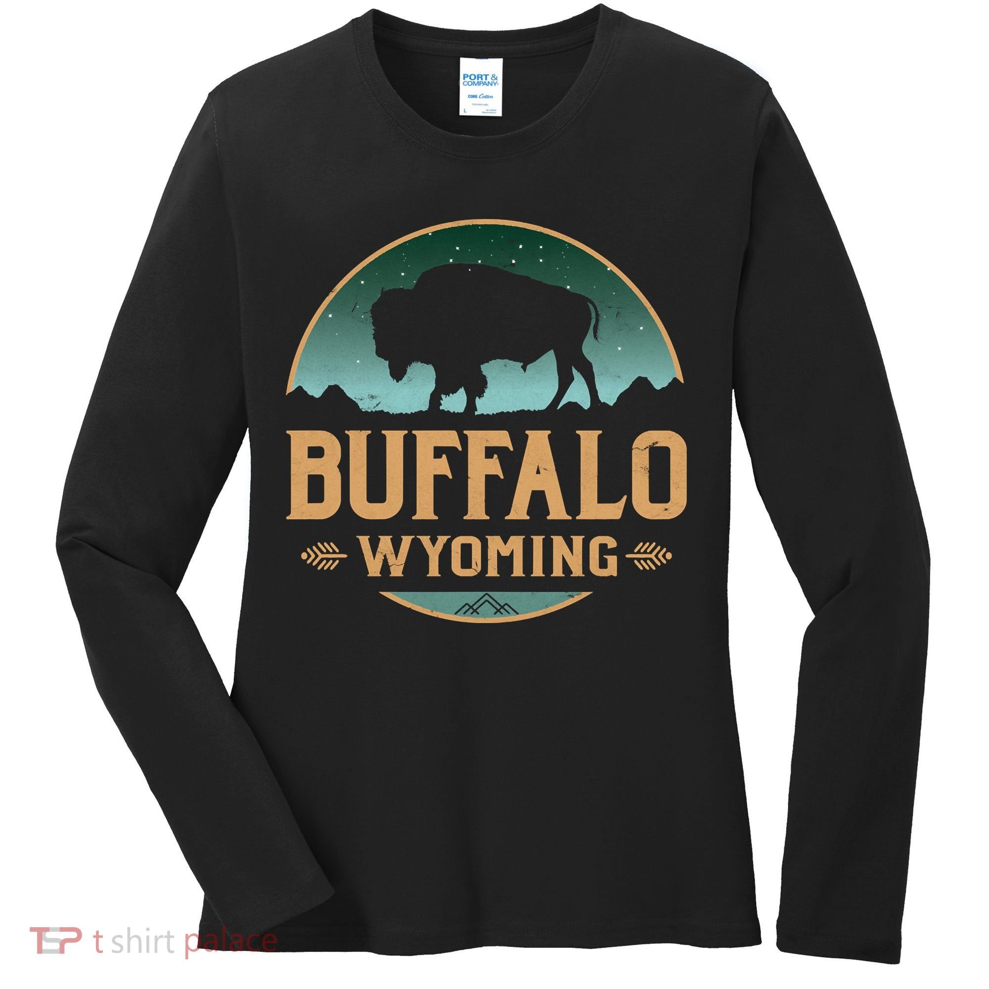 Buffalo Wyoming WY Buffalo Bison Women's Long Sleeve Shirt