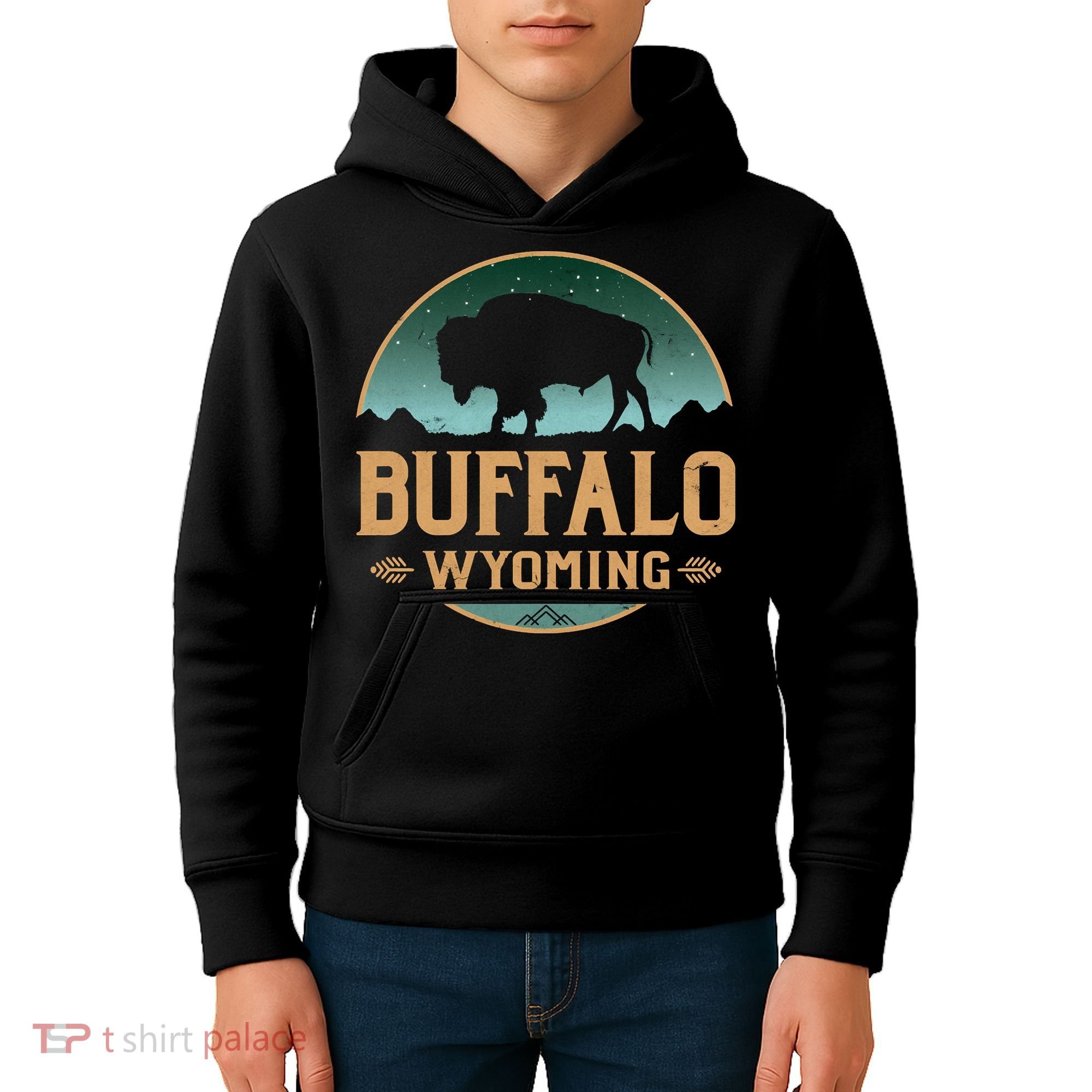 Buffalo Wyoming WY Buffalo Bison Kids Hoodie