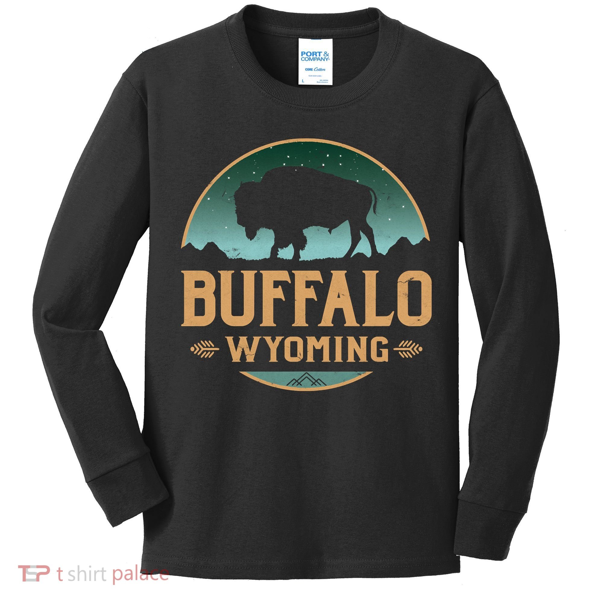 Buffalo Wyoming WY Buffalo Bison Kids Long Sleeve Shirt
