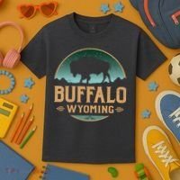 Buffalo Wyoming WY Buffalo Bison Kids T-Shirt thumb 3