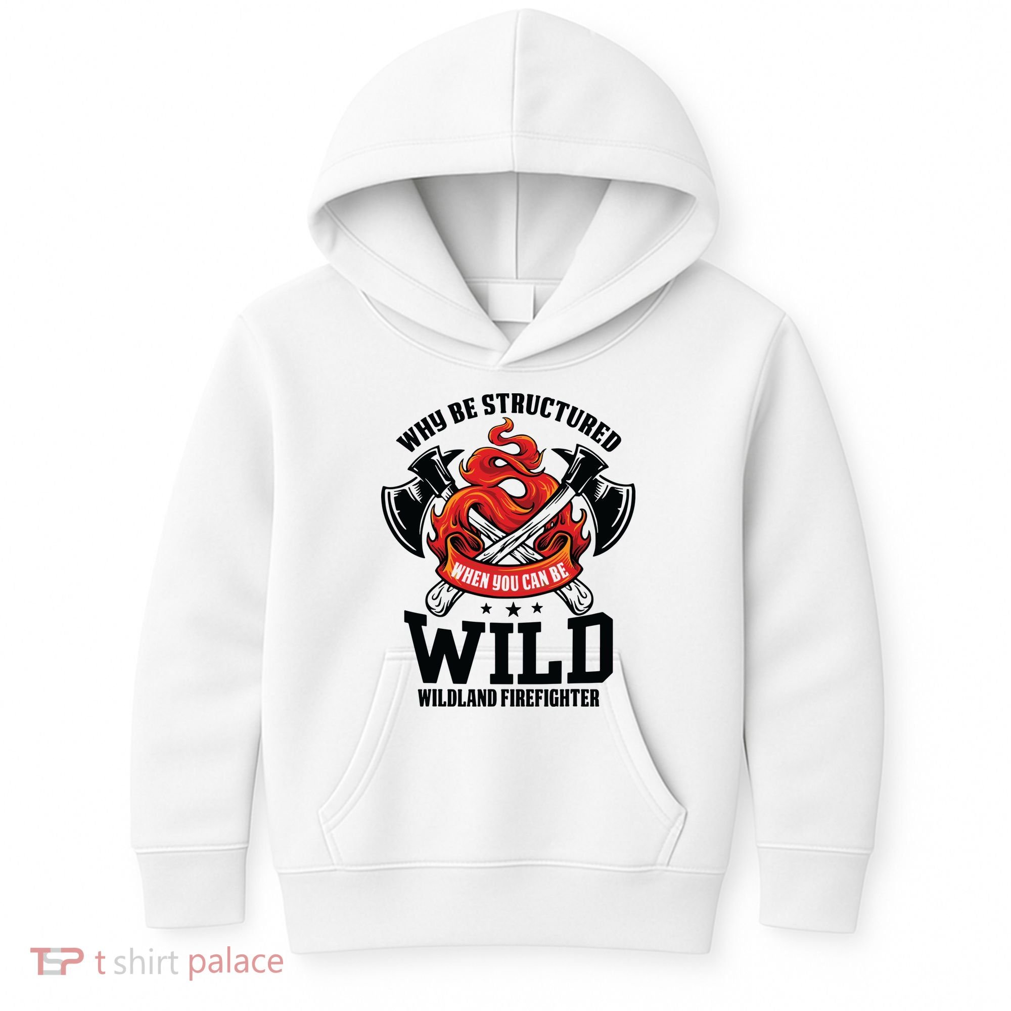 Be Wild Wildland Firefighter Axe And Mask Funny Gift Kids Hoodie