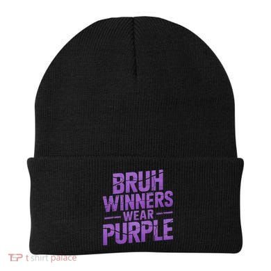 Bruh Winners Wear Purple Beanie
