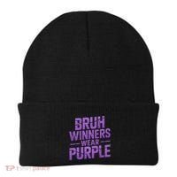 Bruh Winners Wear Purple Beanie thumb 0