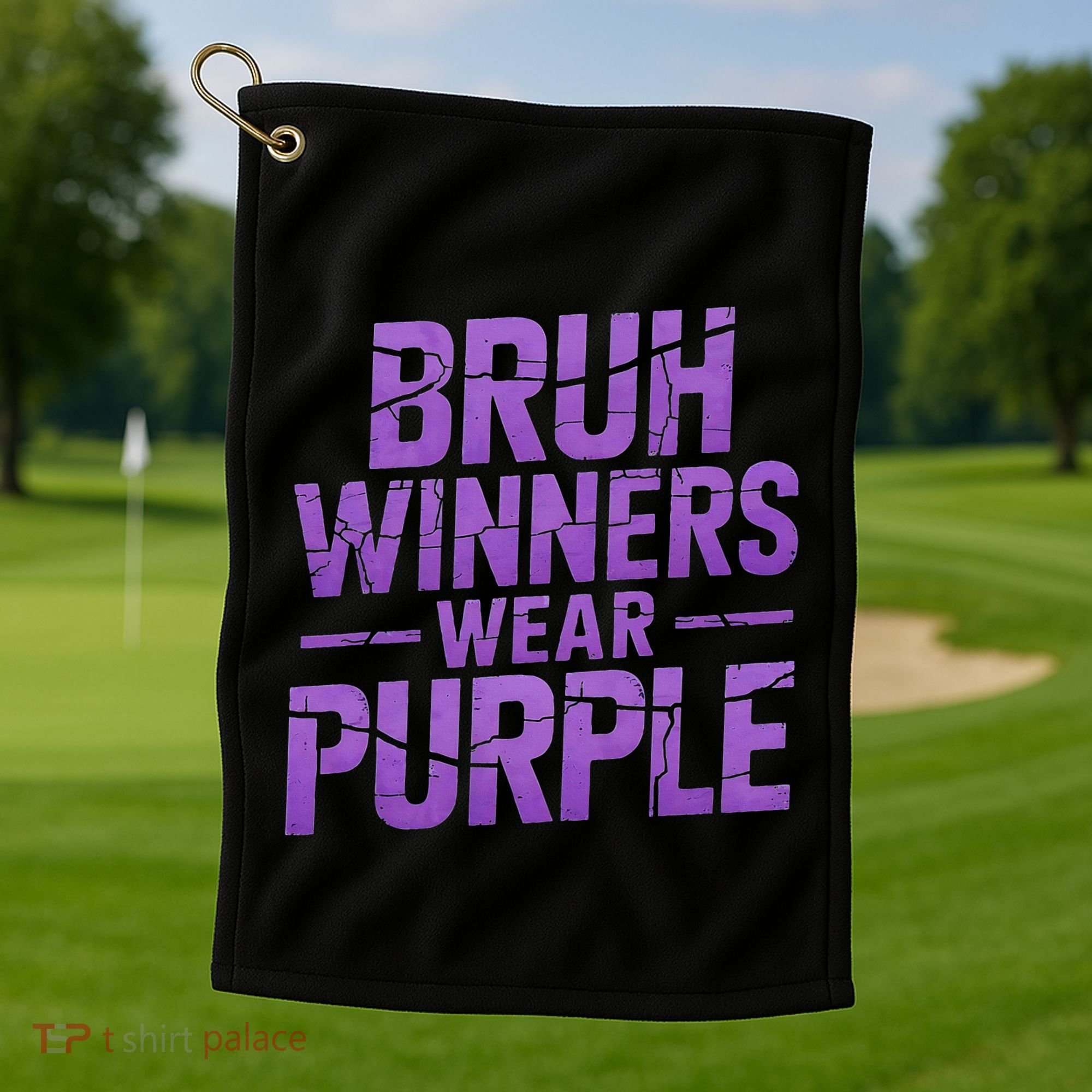 Bruh Winners Wear Purple Golf Towel
