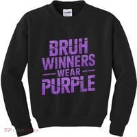 Bruh Winners Wear Purple Kids Sweatshirt thumb 0