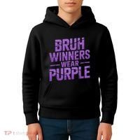 Bruh Winners Wear Purple Kids Hoodie thumb 4