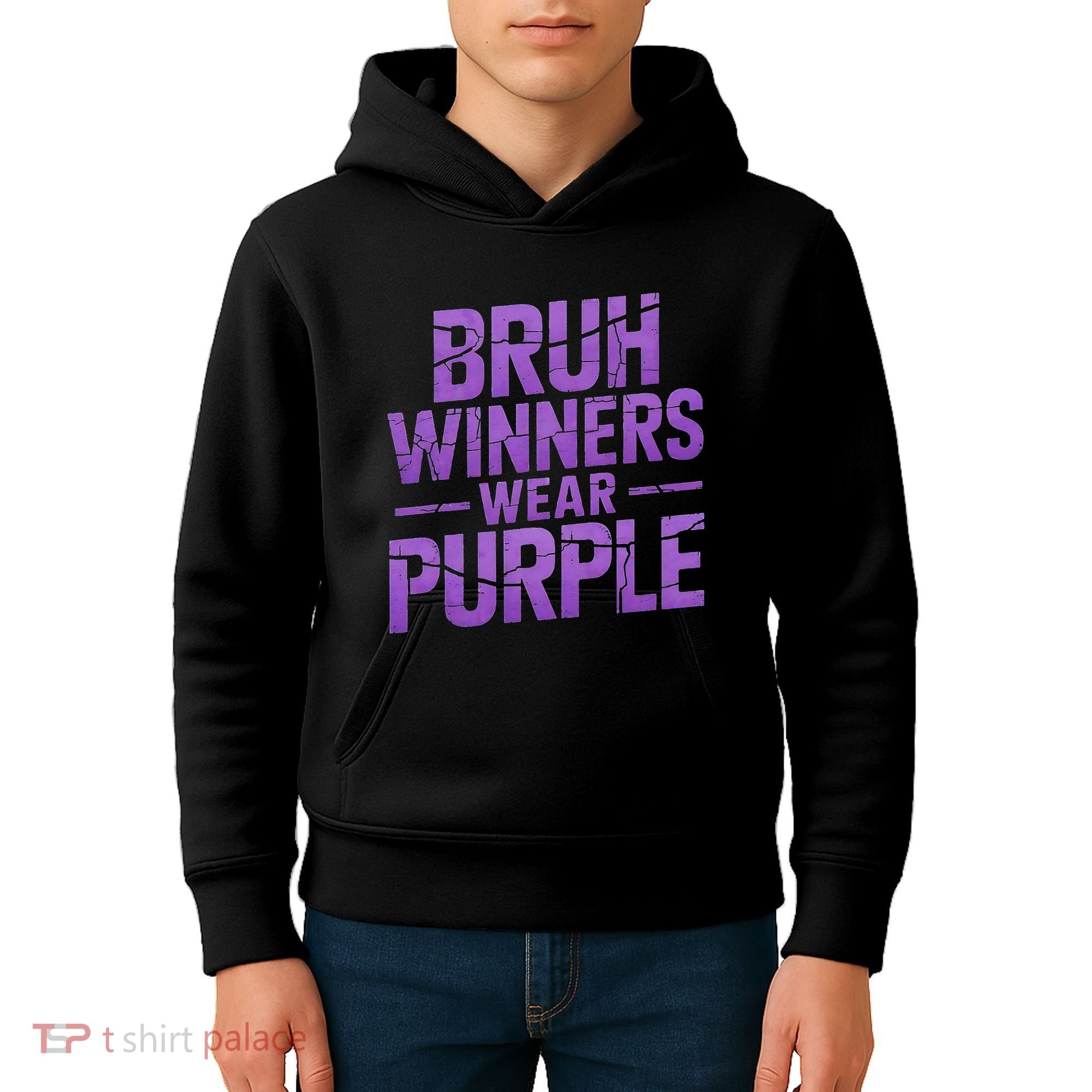 Bruh Winners Wear Purple Kids Hoodie