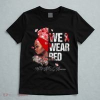 Black Women We Wear Red Hiv Aids Awareness T-Shirt thumb 5