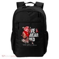 Black Women We Wear Red Hiv Aids Awareness Backpack thumb 0