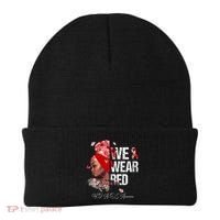 Black Women We Wear Red Hiv Aids Awareness Beanie thumb 0
