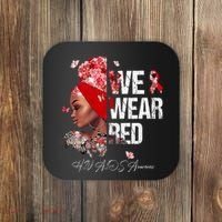Black Women We Wear Red Hiv Aids Awareness Coaster thumb 0