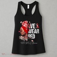 Black Women We Wear Red Hiv Aids Awareness Women's Tank Top thumb 3