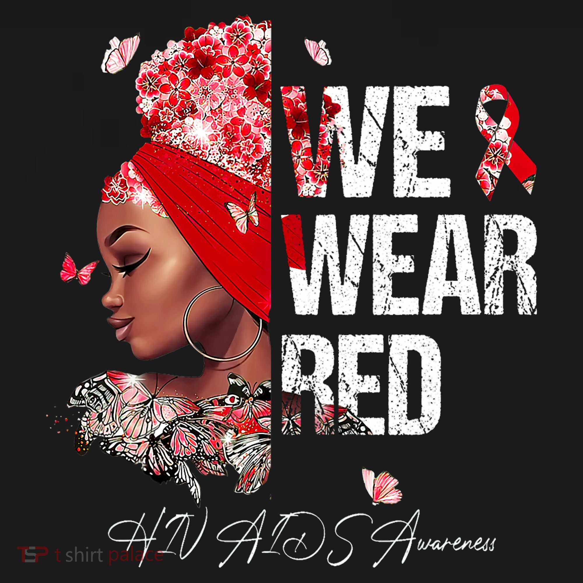 Black Women We Wear Red Hiv Aids Awareness Women's Tank Top