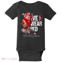 Black Women We Wear Red Hiv Aids Awareness Baby Bodysuit thumb 0