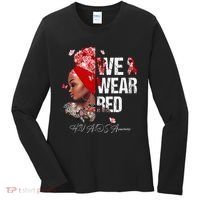 Black Women We Wear Red Hiv Aids Awareness Women's Long Sleeve Shirt thumb 0