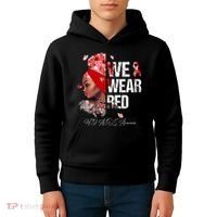 Black Women We Wear Red Hiv Aids Awareness Kids Hoodie thumb 4