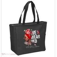 Black Women We Wear Red Hiv Aids Awareness Tote Bag thumb 2