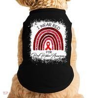 Bleached We Wear Red For Red Ribbon Week Awareness Rainbow Doggie Tank thumb 0