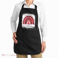 Bleached We Wear Red For Red Ribbon Week Awareness Rainbow Apron thumb 2