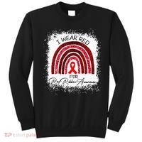 Bleached We Wear Red For Red Ribbon Week Awareness Rainbow Sweatshirt thumb 0