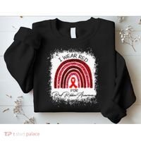 Bleached We Wear Red For Red Ribbon Week Awareness Rainbow Sweatshirt thumb 2