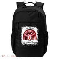 Bleached We Wear Red For Red Ribbon Week Awareness Rainbow Backpack thumb 0