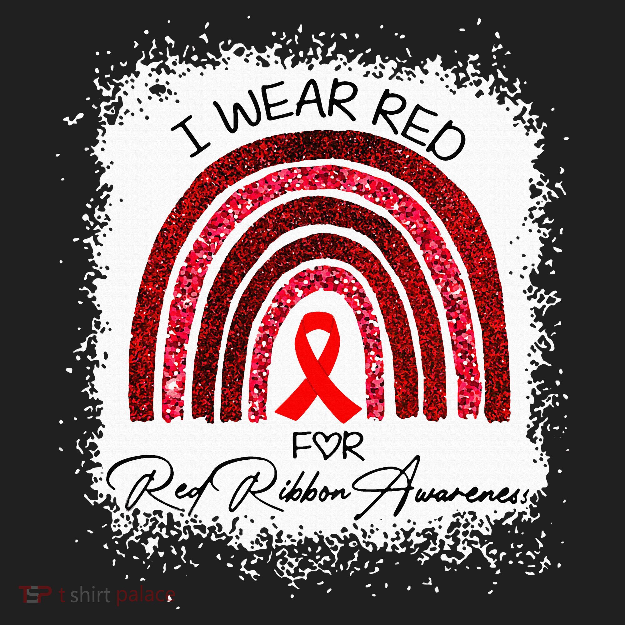 Bleached We Wear Red For Red Ribbon Week Awareness Rainbow Beanie