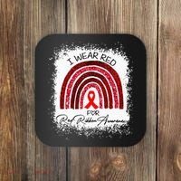 Bleached We Wear Red For Red Ribbon Week Awareness Rainbow Coaster thumb 0
