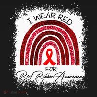 Bleached We Wear Red For Red Ribbon Week Awareness Rainbow Women's Hoodie thumb 2