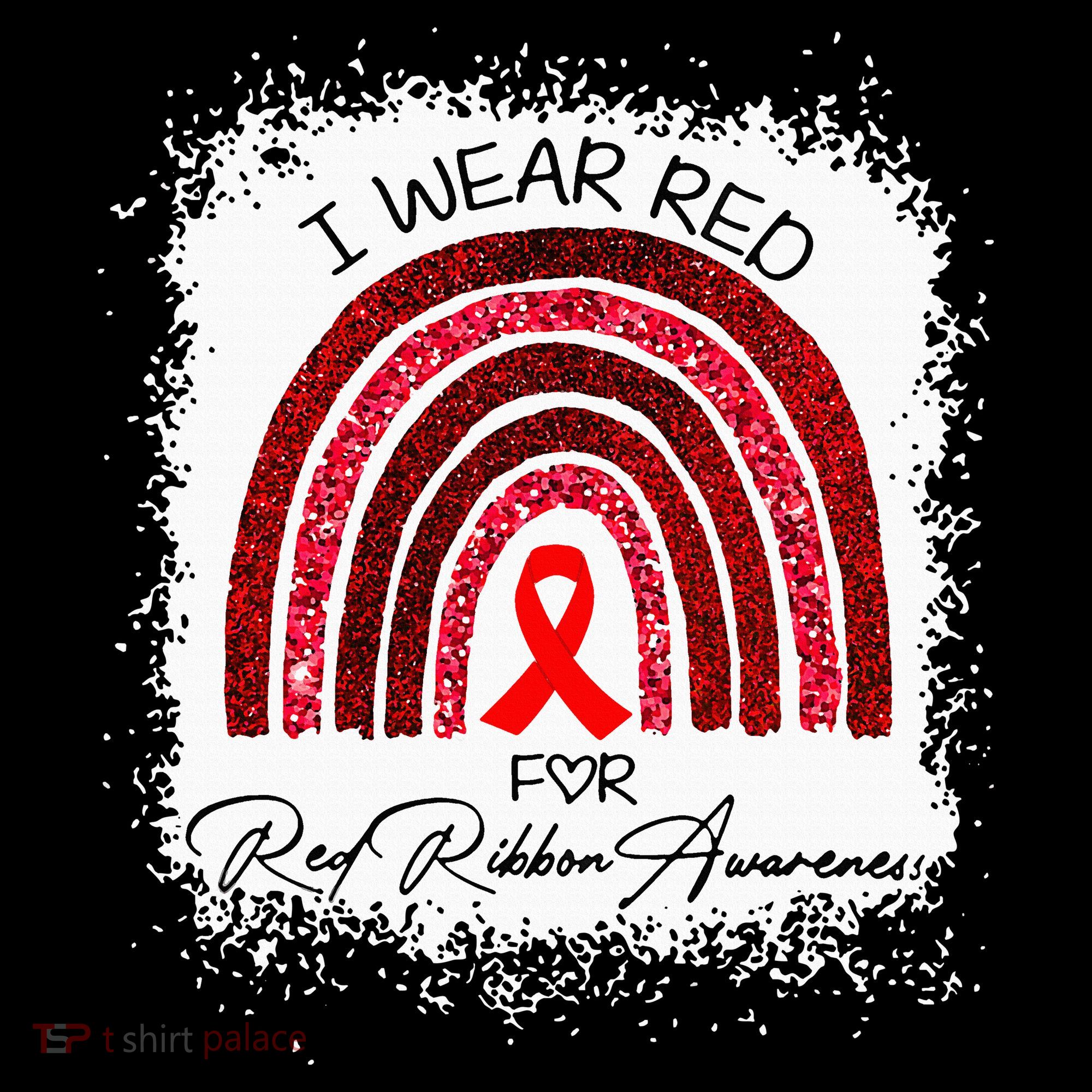 Bleached We Wear Red For Red Ribbon Week Awareness Rainbow Women's Hoodie
