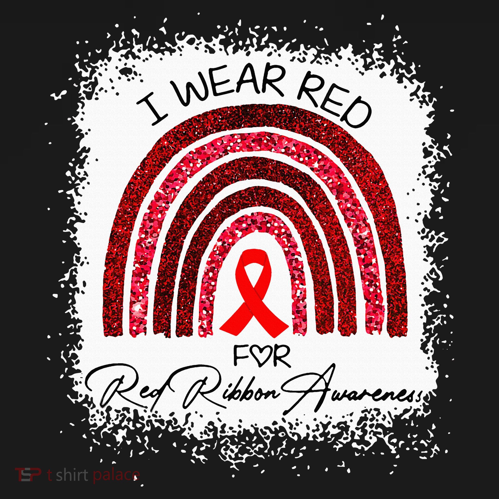 Bleached We Wear Red For Red Ribbon Week Awareness Rainbow Mousepad