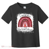 Bleached We Wear Red For Red Ribbon Week Awareness Rainbow Toddler T-Shirt thumb 0