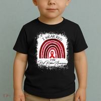 Bleached We Wear Red For Red Ribbon Week Awareness Rainbow Toddler T-Shirt thumb 2