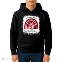 Bleached We Wear Red For Red Ribbon Week Awareness Rainbow Kids Hoodie thumb 4