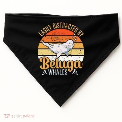 Beluga Whale White Whale Sea Canary Whale Watching USA-Made Doggie Bandana