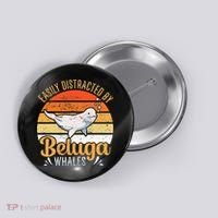 Beluga Whale White Whale Sea Canary Whale Watching Button thumb 0
