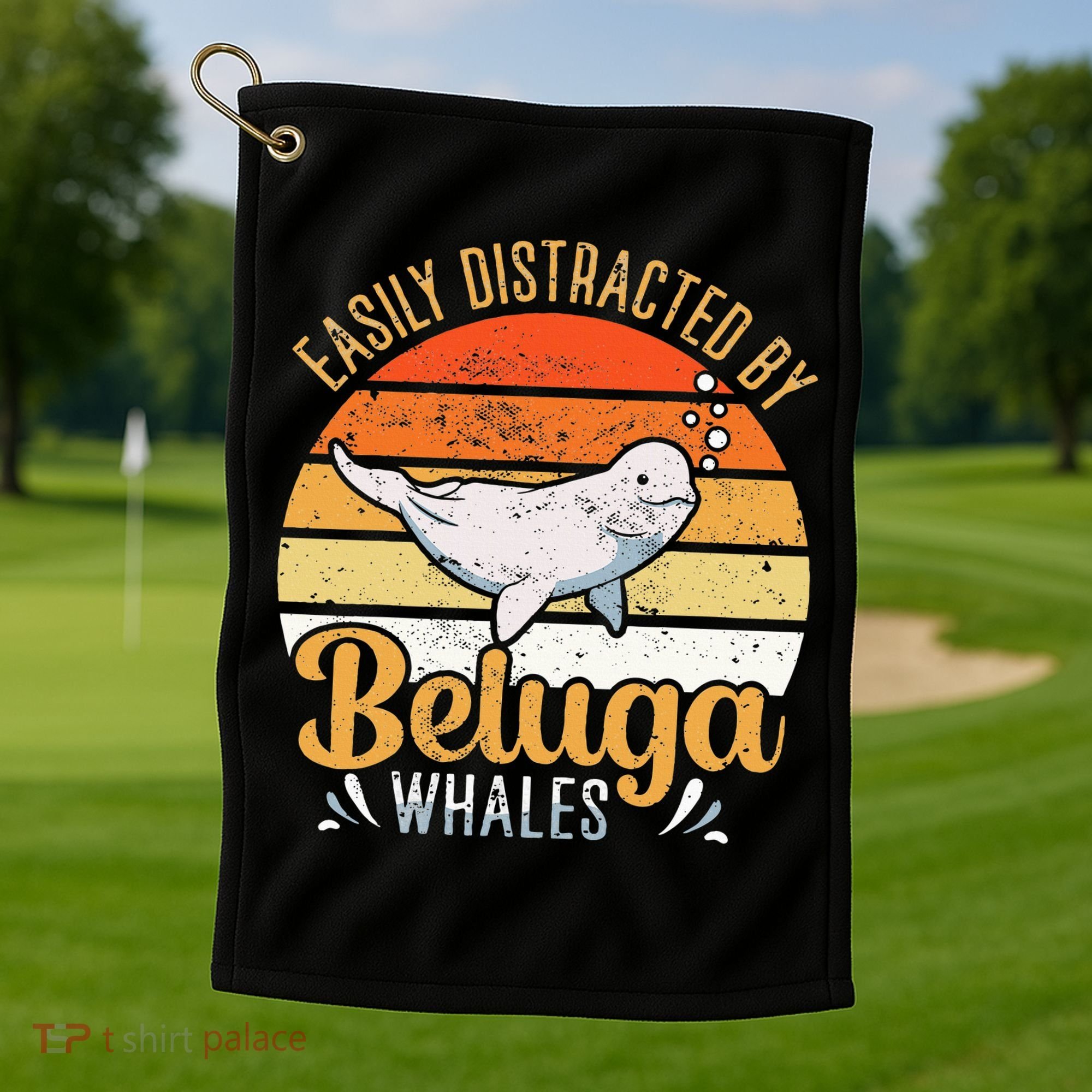 Beluga Whale White Whale Sea Canary Whale Watching Golf Towel
