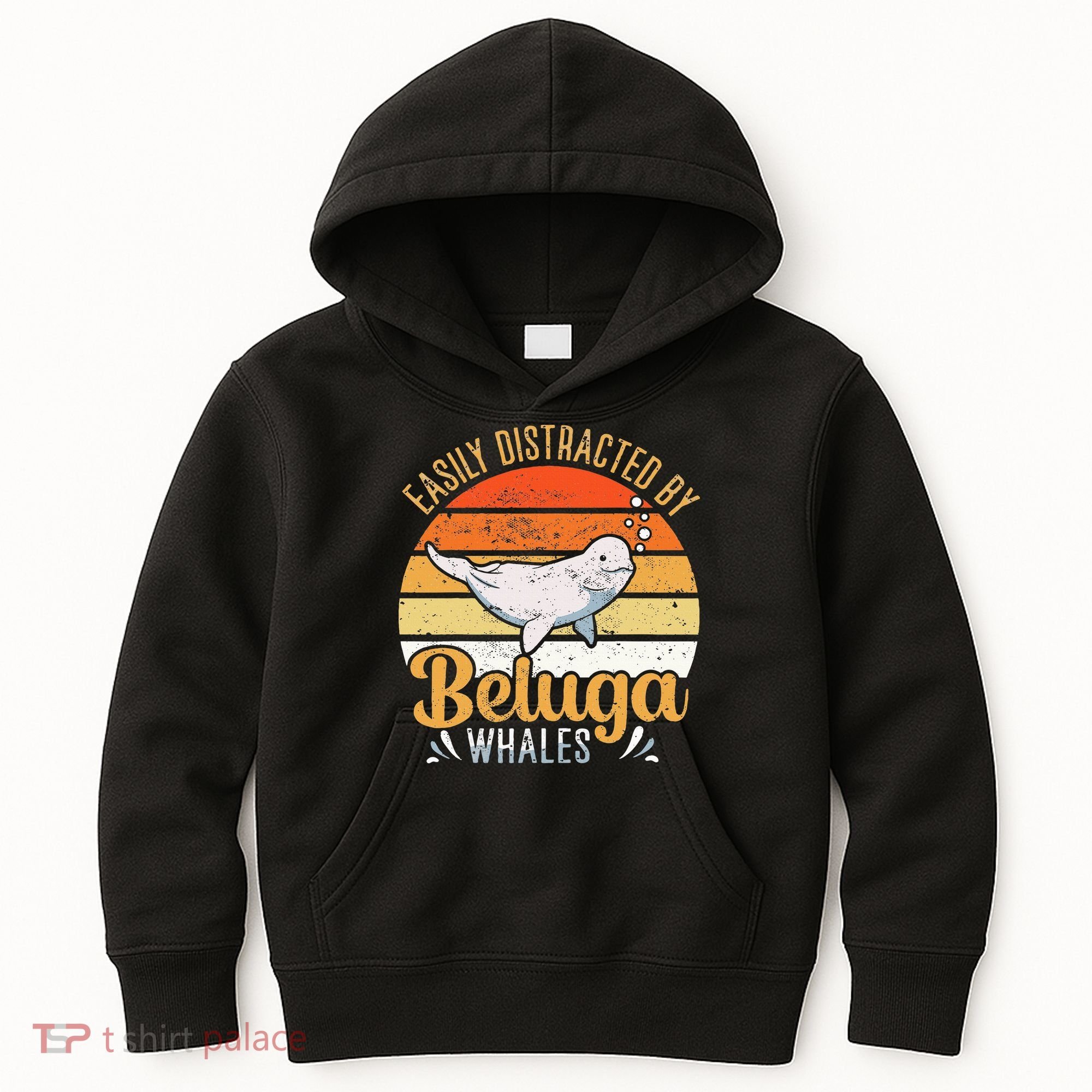 Beluga Whale White Whale Sea Canary Whale Watching Kids Hoodie