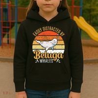 Beluga Whale White Whale Sea Canary Whale Watching Kids Hoodie thumb 3