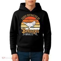 Beluga Whale White Whale Sea Canary Whale Watching Kids Hoodie thumb 4