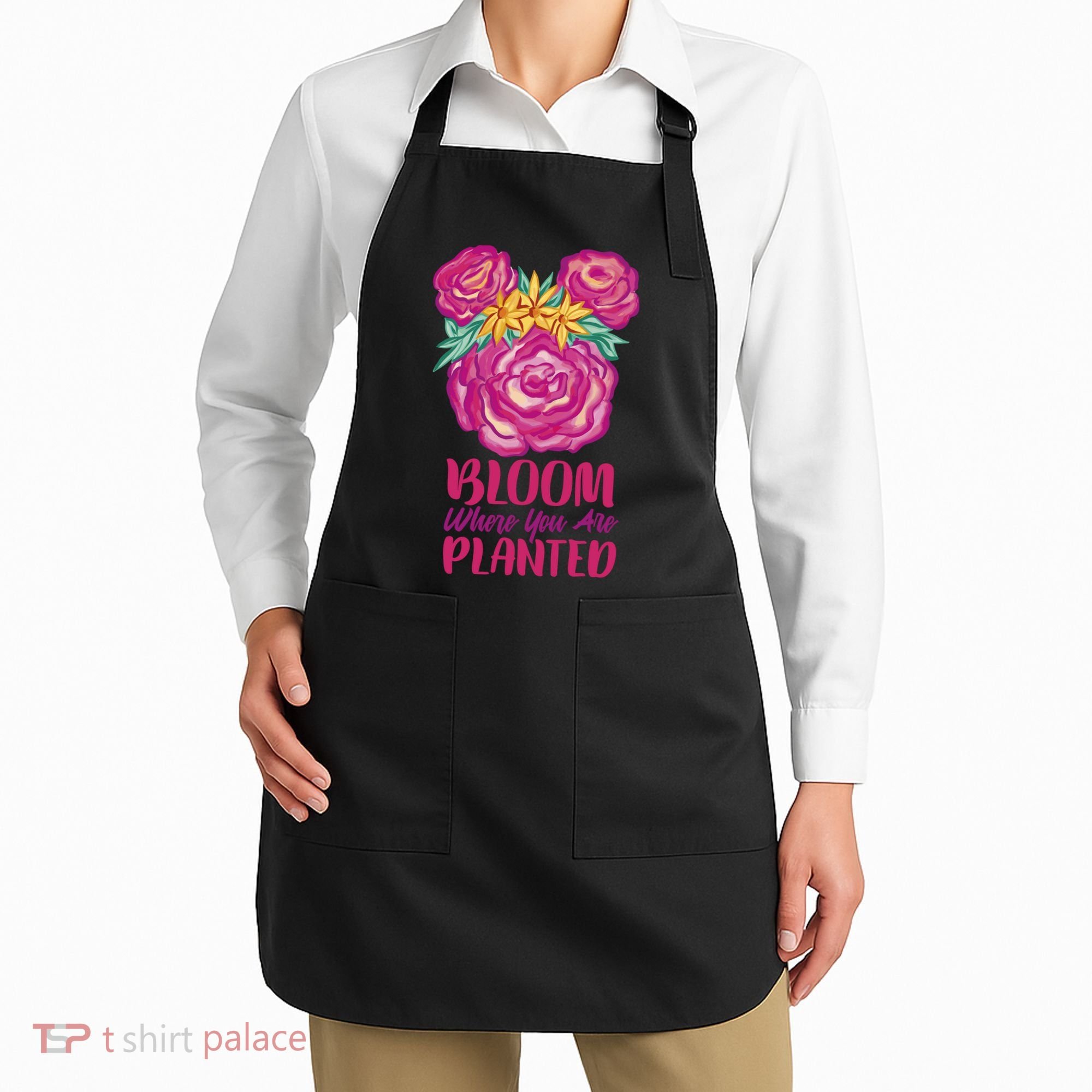 Bloom Where You Are Planted Floral Apron