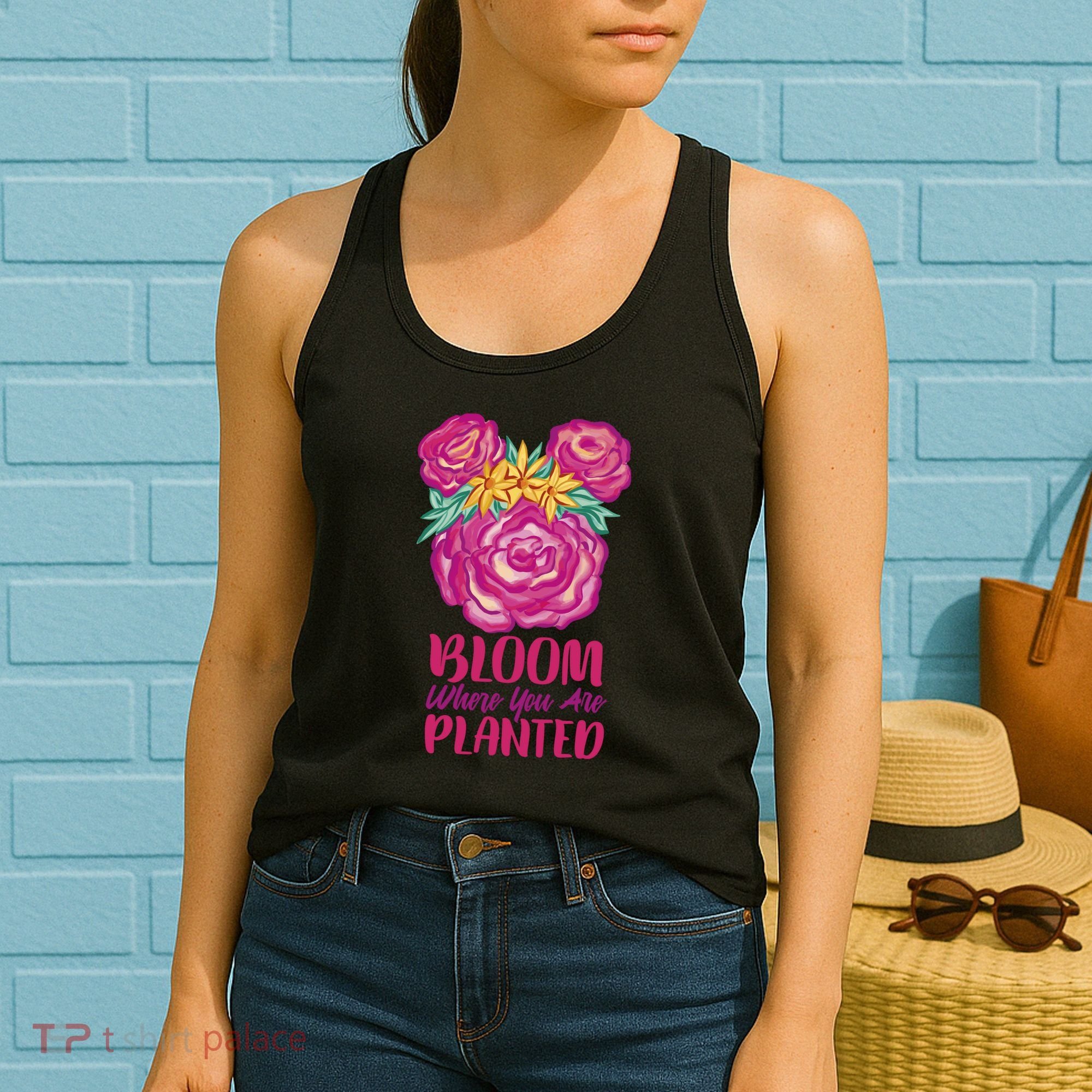 Bloom Where You Are Planted Floral Women's Tank Top