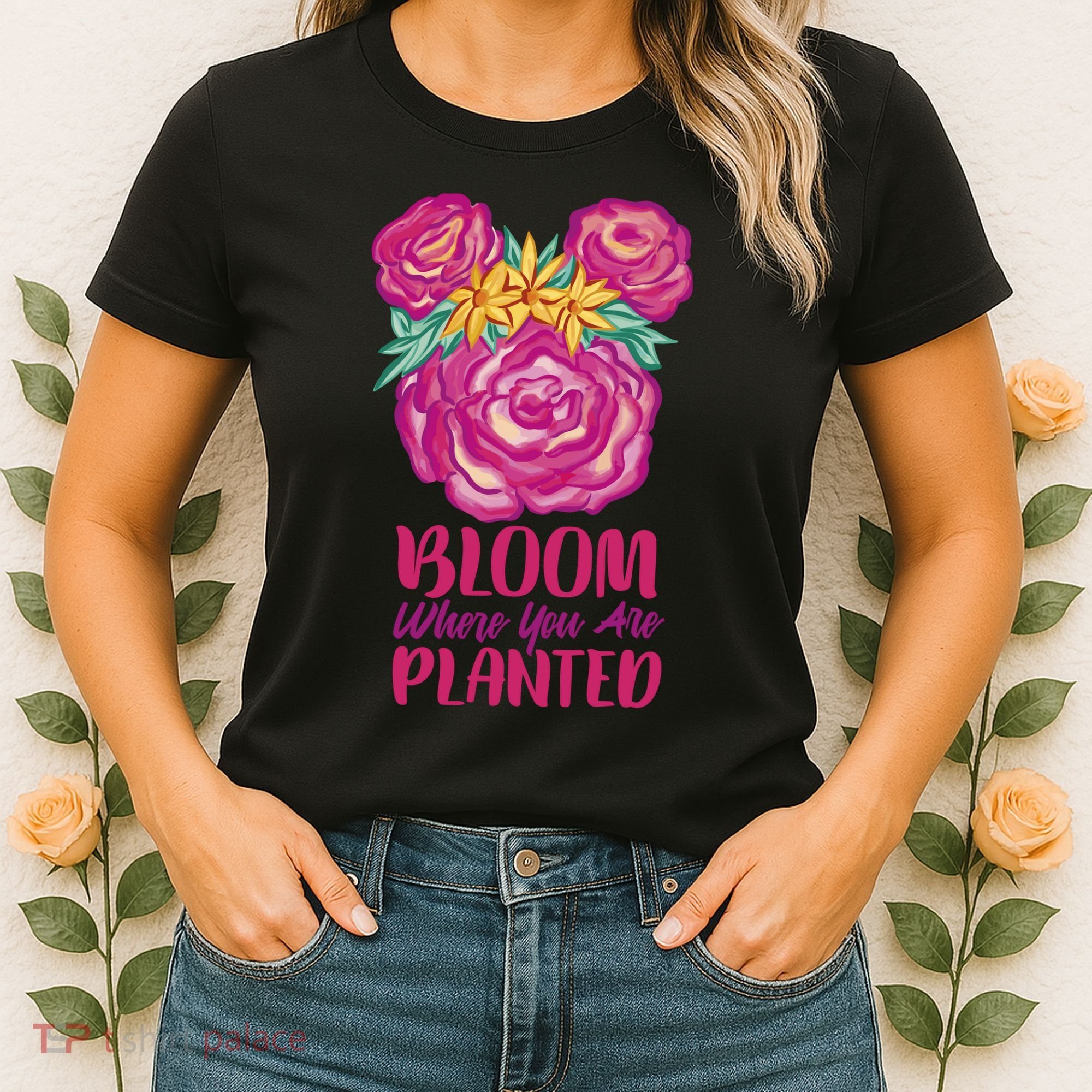 Bloom Where You Are Planted Floral Women's T-Shirt