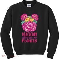 Bloom Where You Are Planted Floral Kids Sweatshirt thumb 0