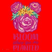 Bloom Where You Are Planted Floral Santa Hat thumb 1