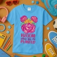 Bloom Where You Are Planted Floral Kids T-Shirt thumb 3
