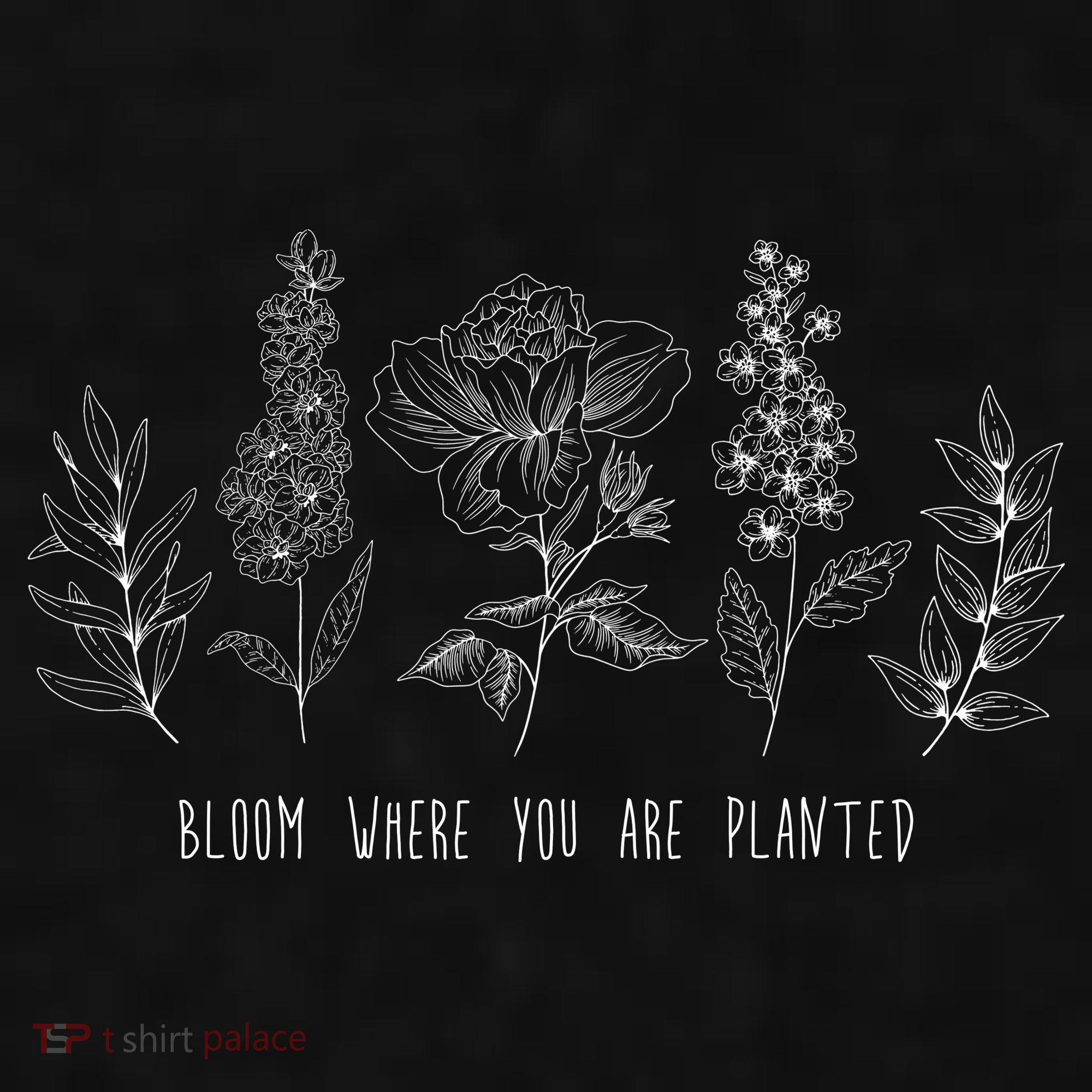 Bloom Where You Are Planted Grow Flower Plants Ladies PosiCharge Tri-Blend Wicking Tank