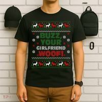 Buzz Xmas Your Girlfriend Woof! Ugly Christmas Sweater T-Shirt thumb 6