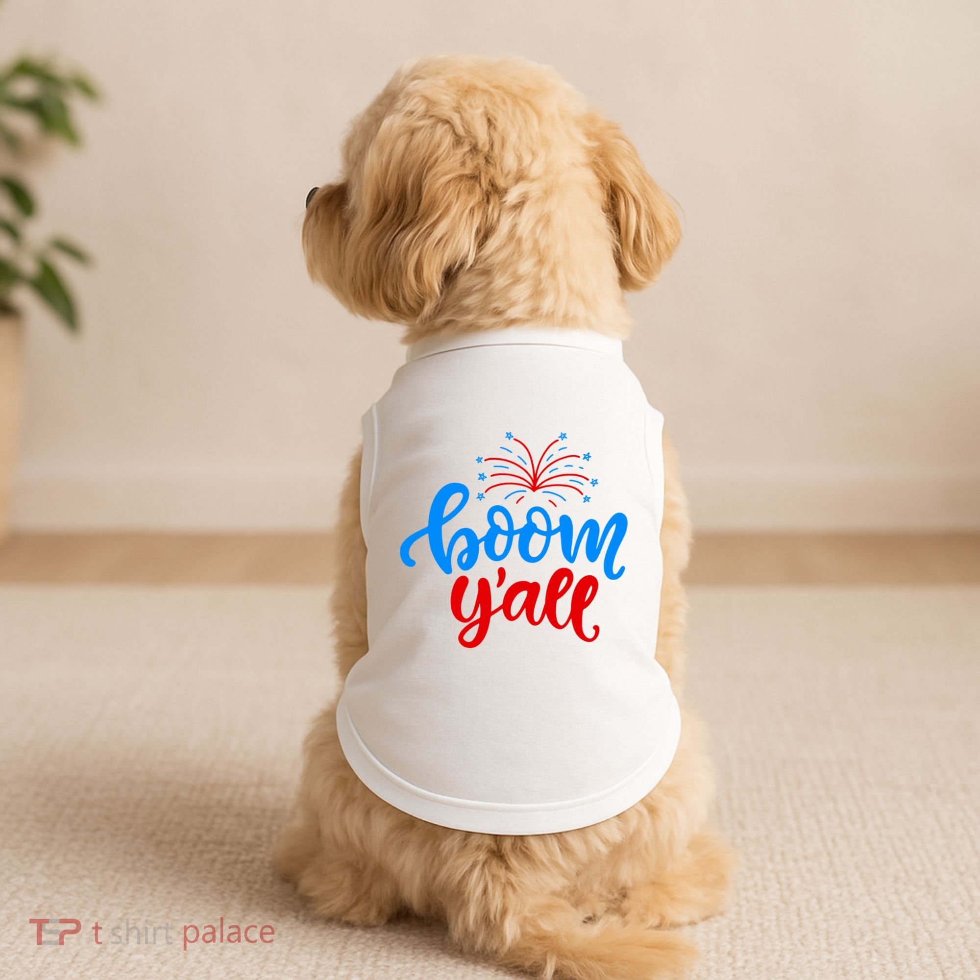 Boom Yall 4th Of July Firework Festive Doggie Tank